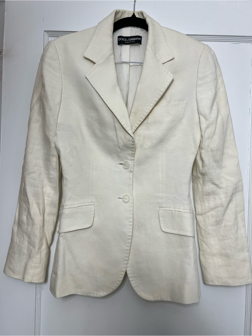 Dolce & Gabbana Linen Blazer in White Size 38